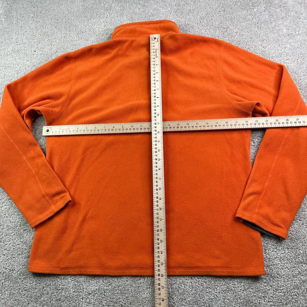 North Face Sweatshirt Mens Medium Orange Polartec Classic Fleece Quarter Zip
